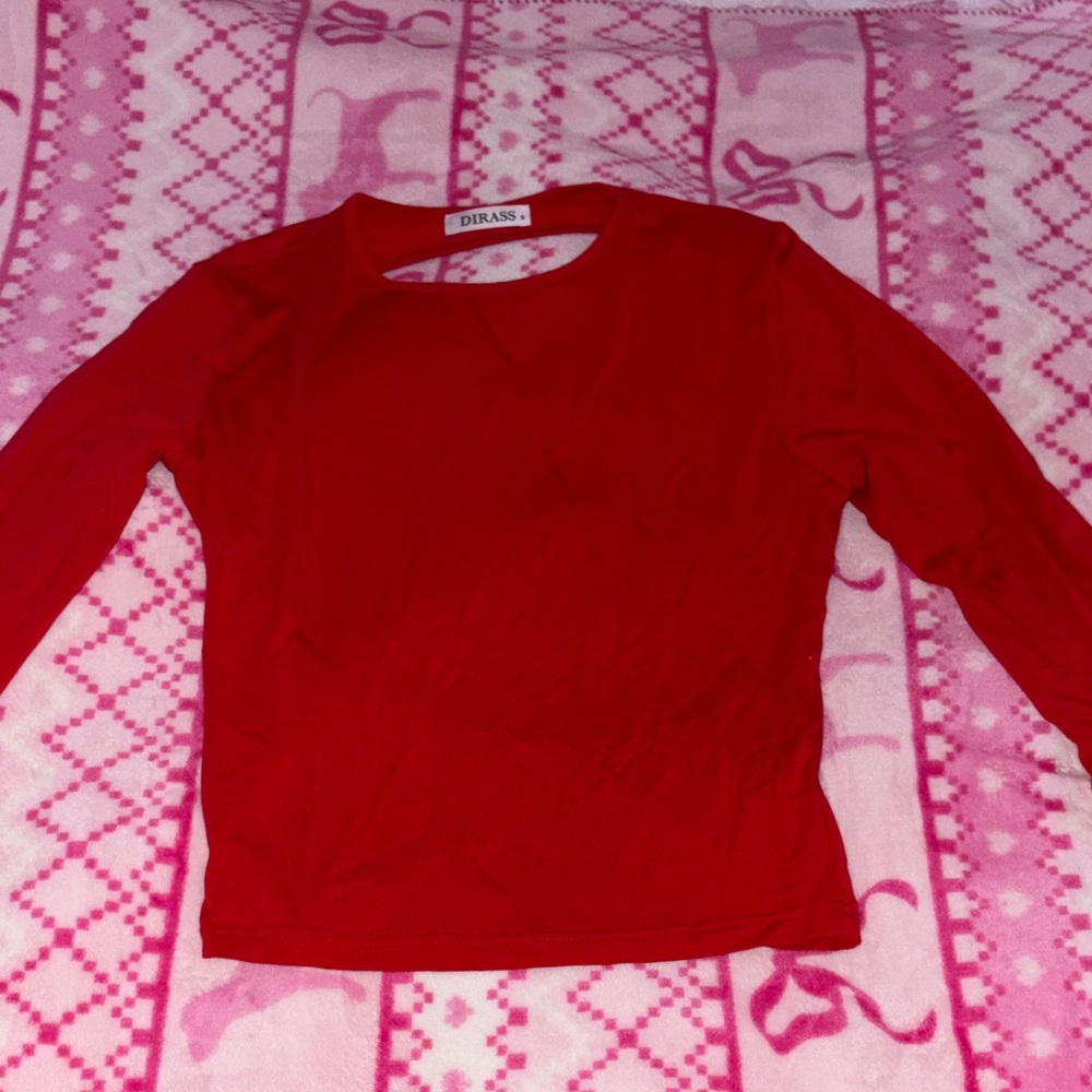 Amazon Red Long Sleeve Women's Top
